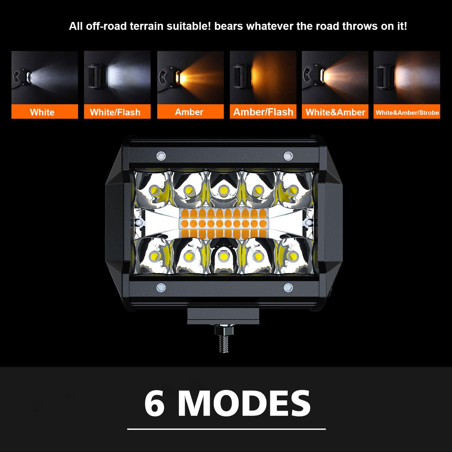 Amazon.com: 5D Curved 52Inch Led Light Bar+2X 4Inch Amber & White